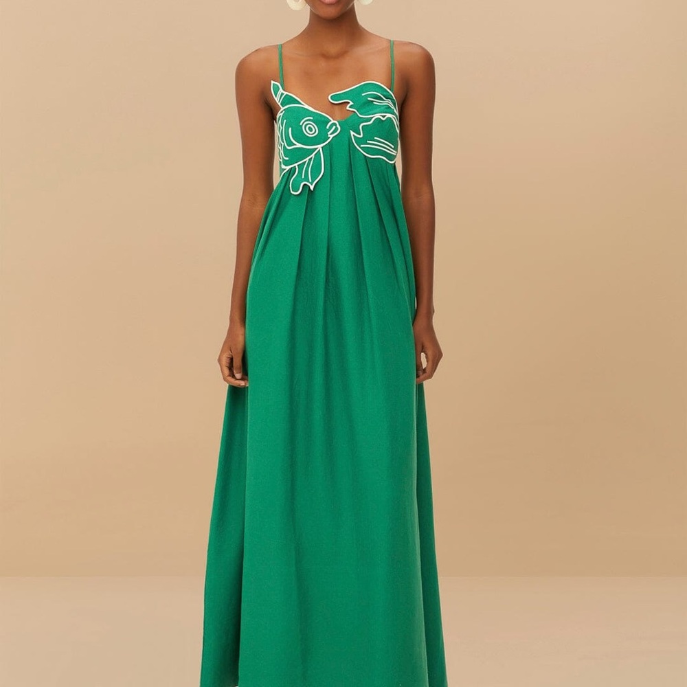 Farm Rio Green Fish Top Lenzing™ Ecovero™ Euroflax™ Maxi Dress